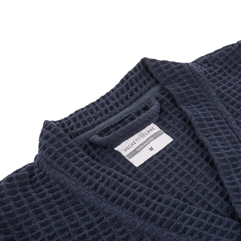 Luxe Wafel Badjas - Navy Blue - Image 3
