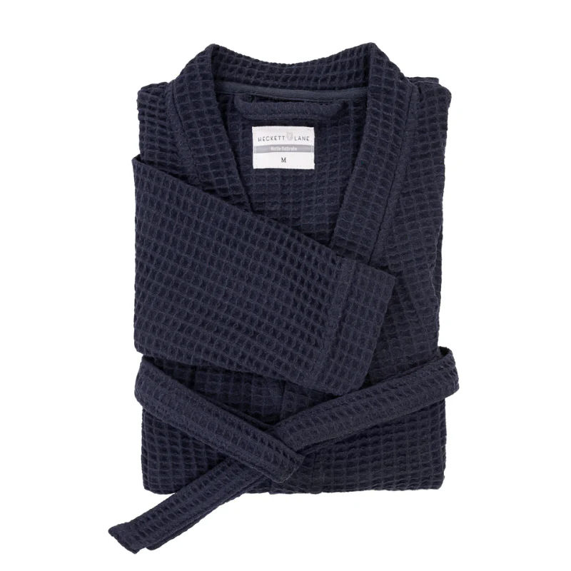 Luxe Wafel Badjas - Navy Blue - Image 4