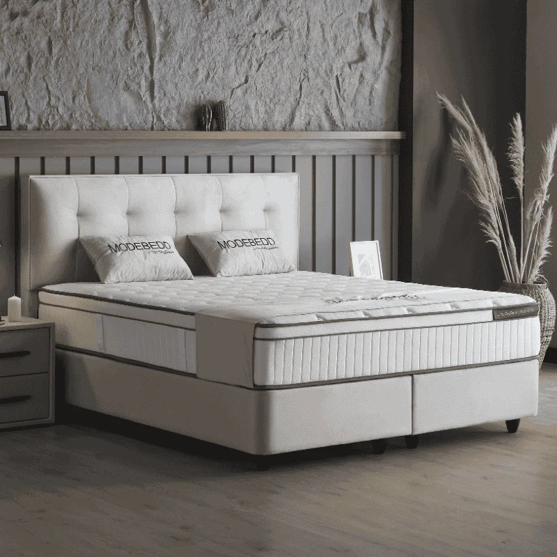 Boxspring met opbergruimte Modebedd - Beige - Image 2