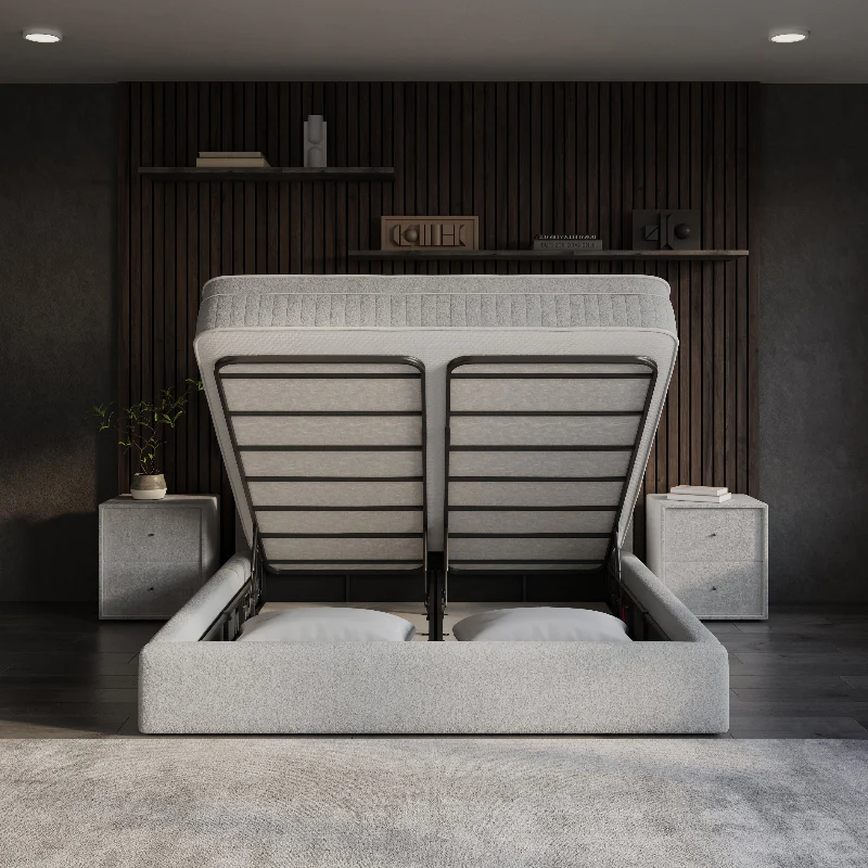 Boxspring met Opbergruimte Vento - Beige - Image 2