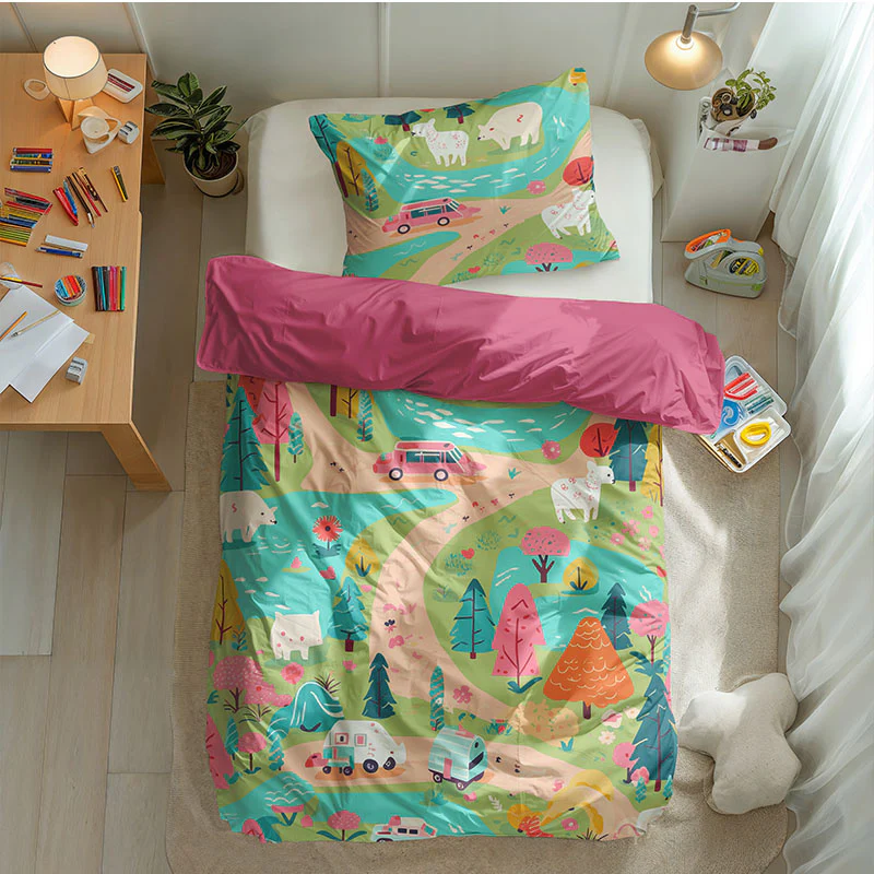 Dekbedovertrek Katoen - Pinky Roads - Image 2