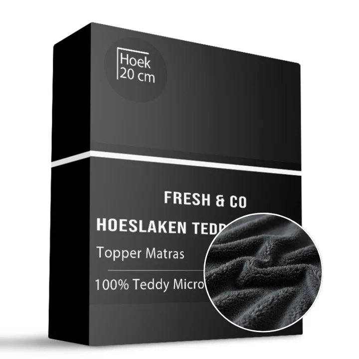 Teddy Dekbedovertrek + Hoeslaken - Antraciet - Image 5