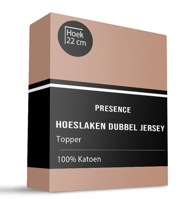 Topper Hoeslaken - Katoen Dubbel Jersey - Truffel - Image 7