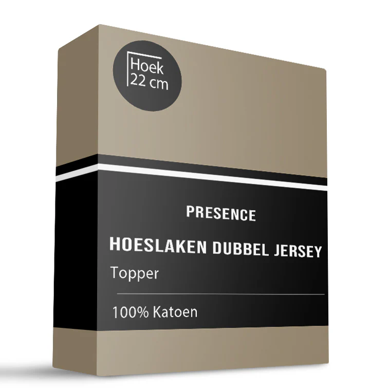 Topper Hoeslaken - Katoen Dubbel Jersey - Truffel - Image 8