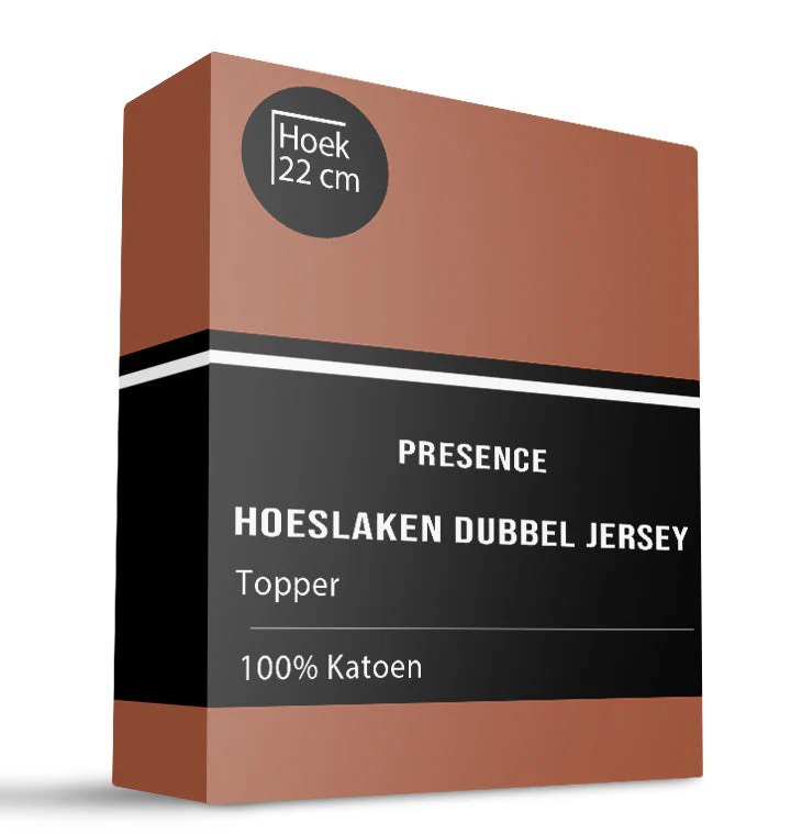 Topper Hoeslaken - Katoen Dubbel Jersey - Truffel - Image 9