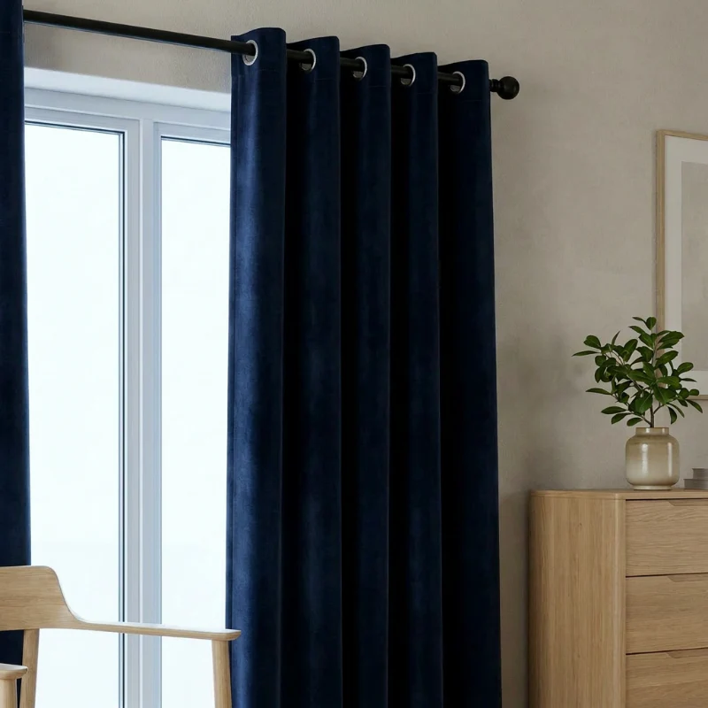 Velvet Gordijnen Verduisterend - Ringen - Navy - Image 3