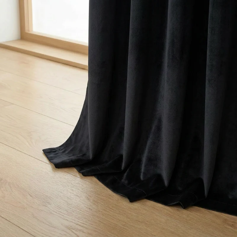 Velvet Gordijnen Verduisterend - Ringen - Zwart - Image 6