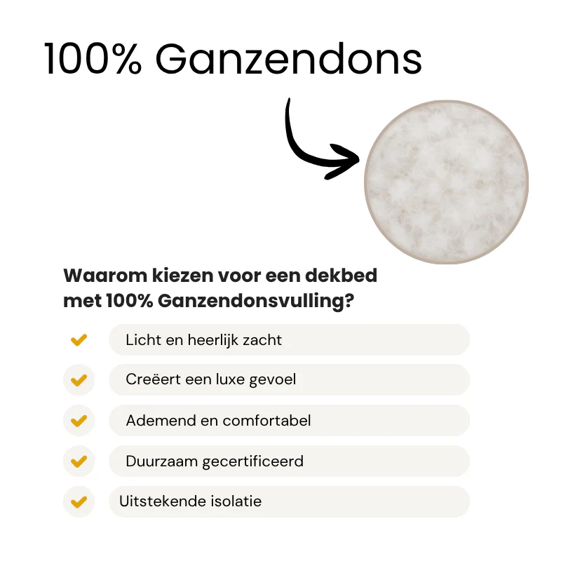 Dekbed 4 Seizoenen & 2 Hoofdkussens - 100% Ganzendons Bundel - Image 3