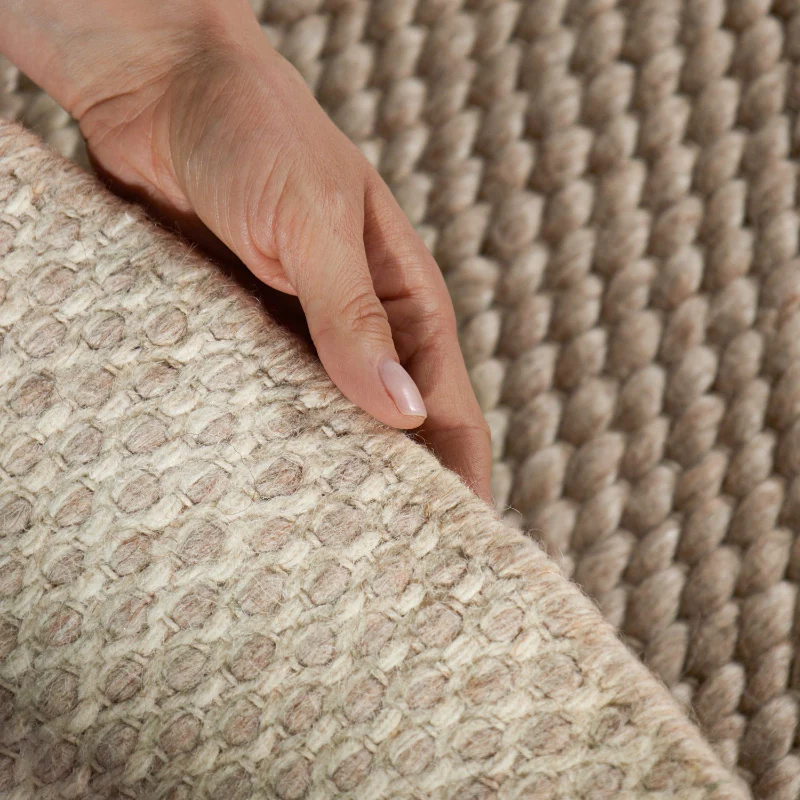 Vloerkleed Beans Rond - Natuur/Beige - Image 4