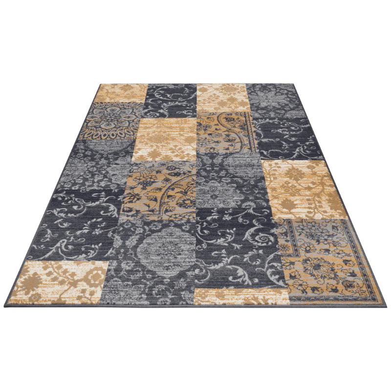 Vloerkleed Bloques - Grijs/Geel - Image 6