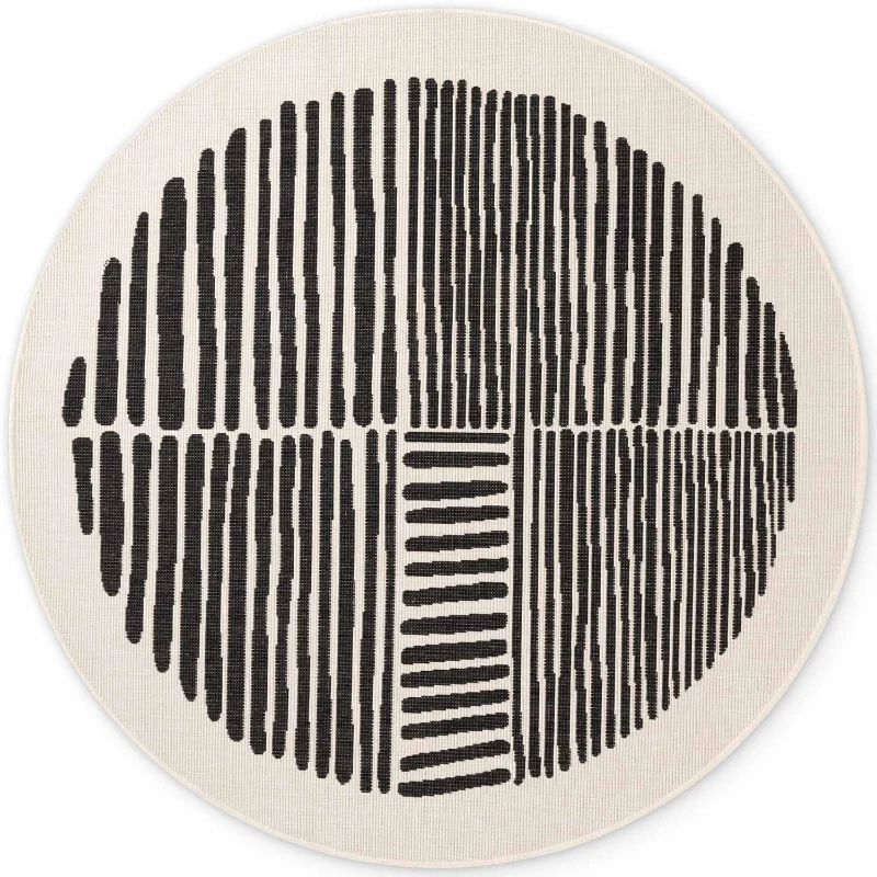 Vloerkleed Bounds Rond - Zwart Wit - Image 2