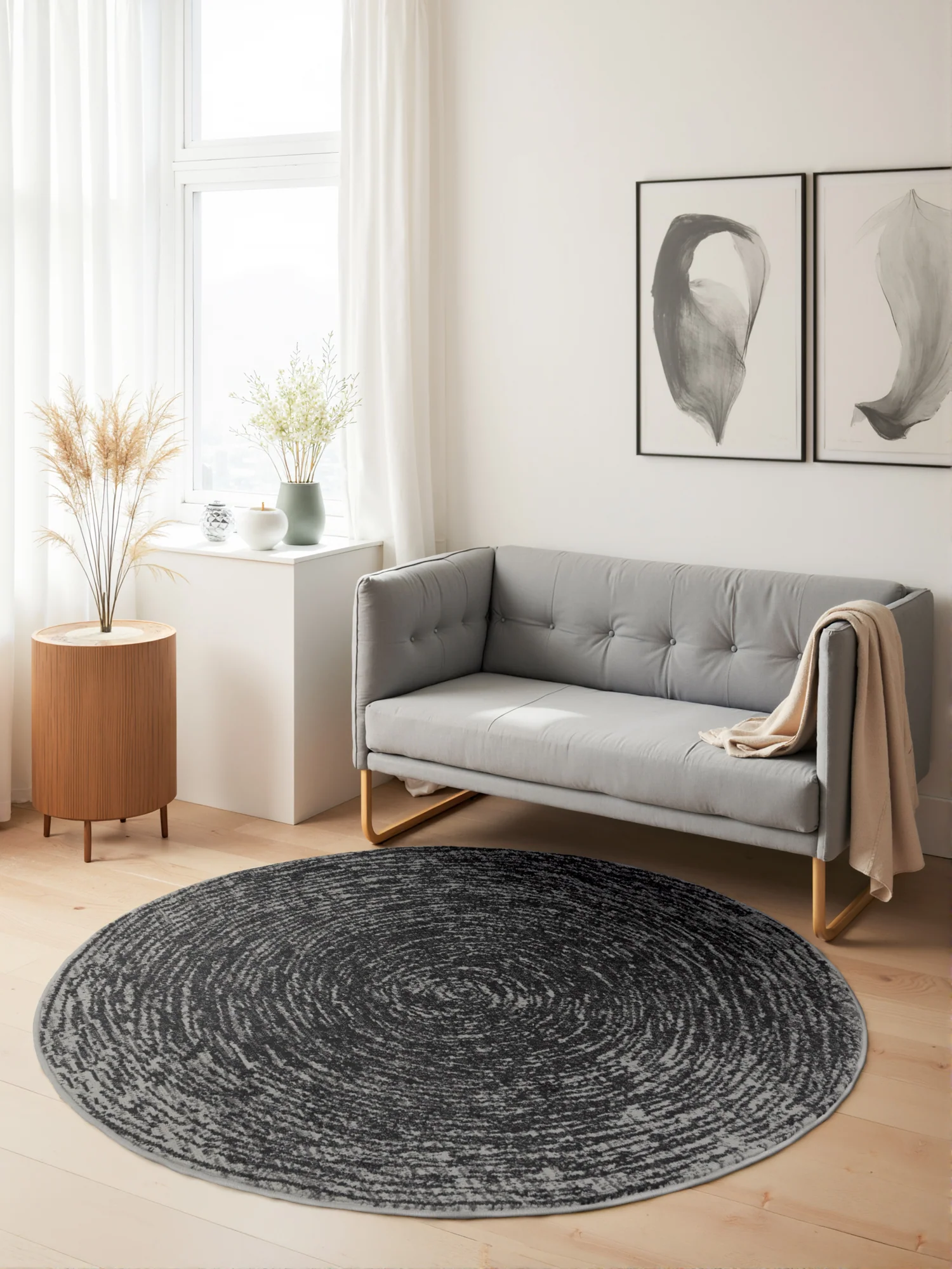 Vloerkleed Cavallo Rond - Grijs - Image 2