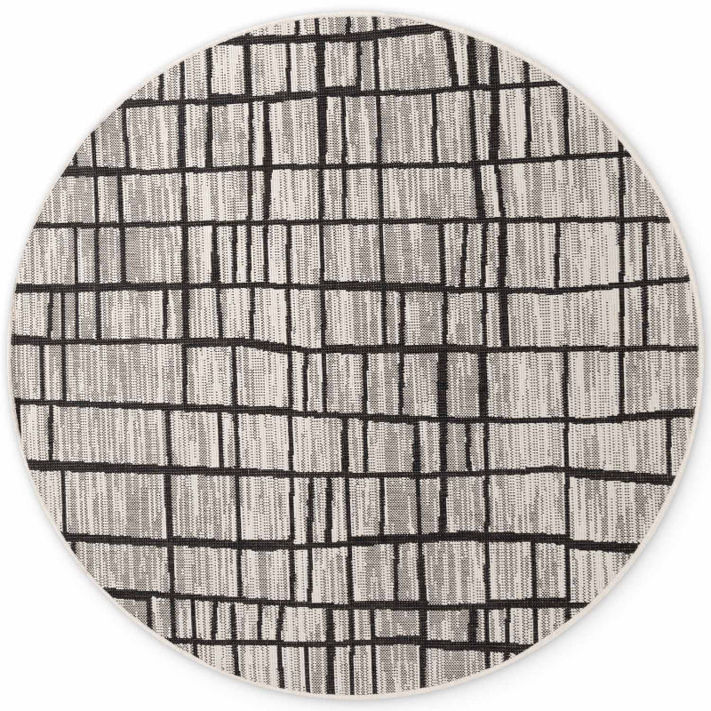 Vloerkleed Crouch Rond - Zwart Wit - Image 2
