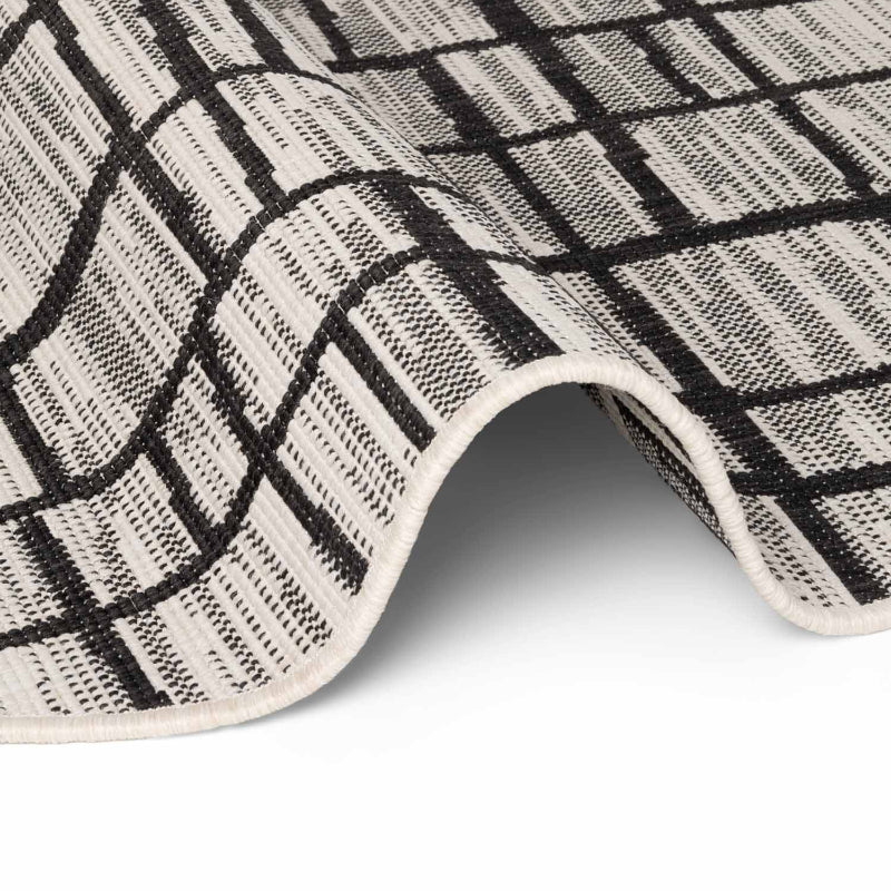 Vloerkleed Crouch Rond - Zwart Wit - Image 3