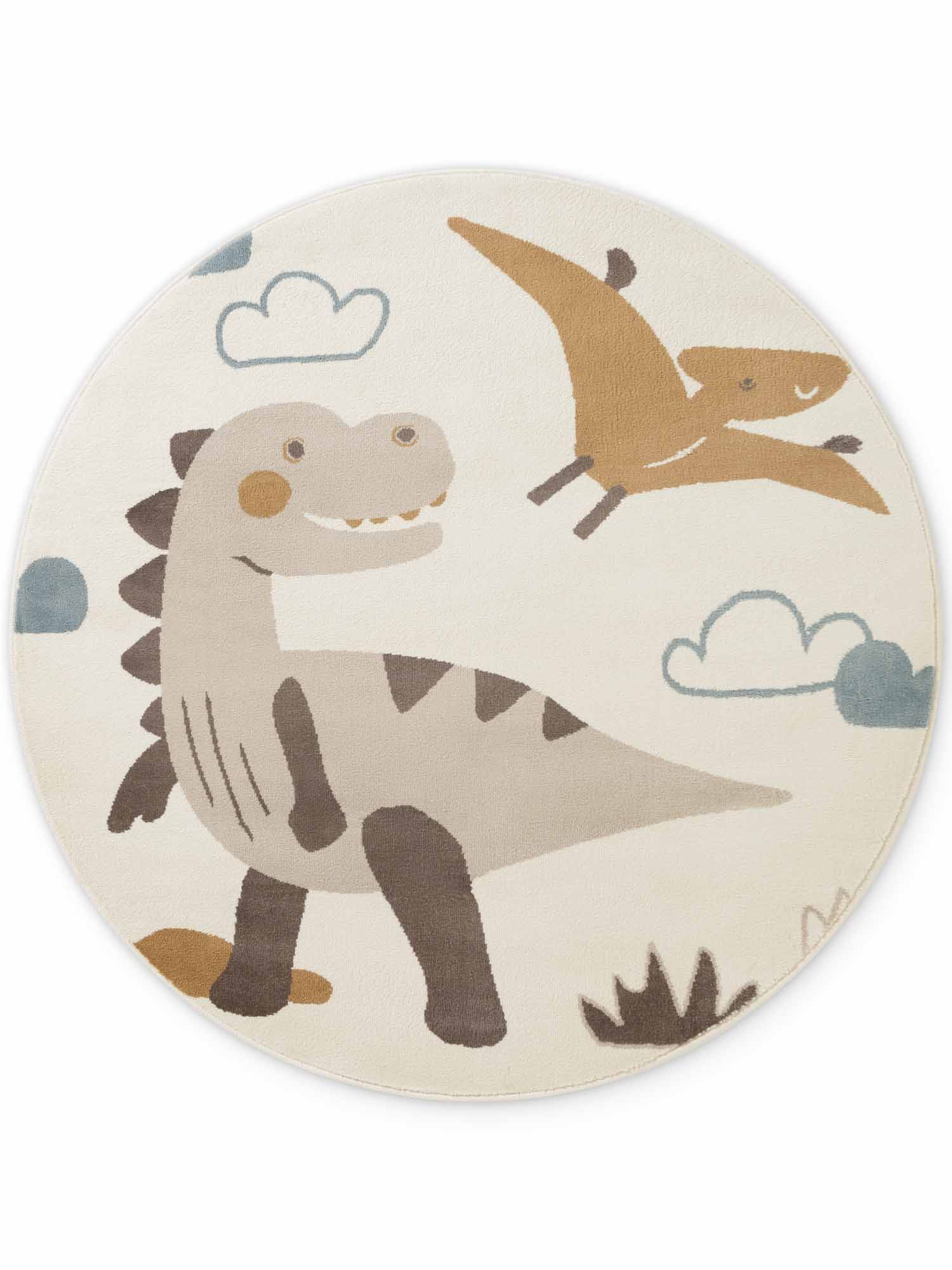 Vloerkleed Dino Rond - Creme Multicolor - Image 2