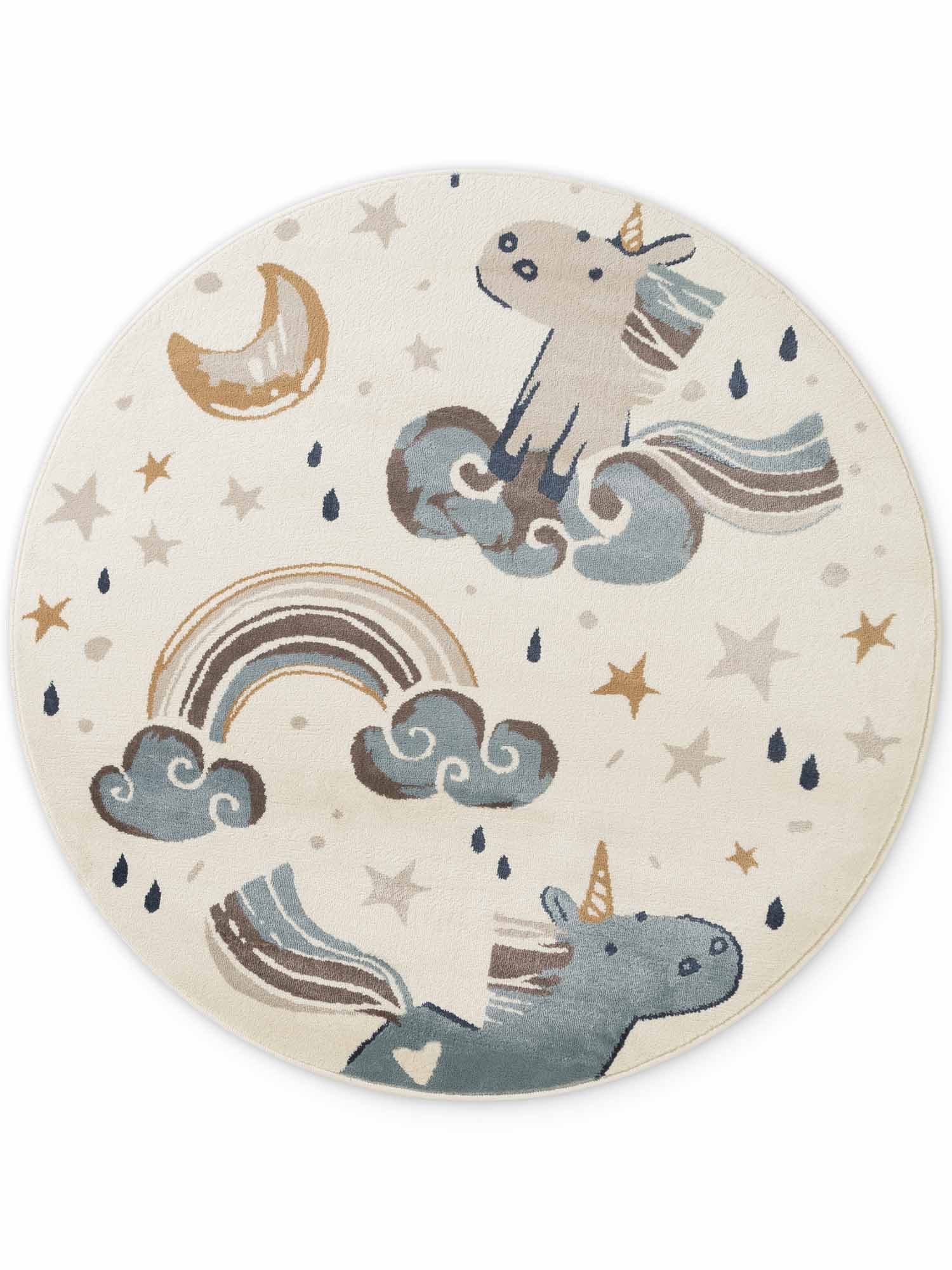 Vloerkleed Einhorn Rond - Creme Multicolor - Image 2