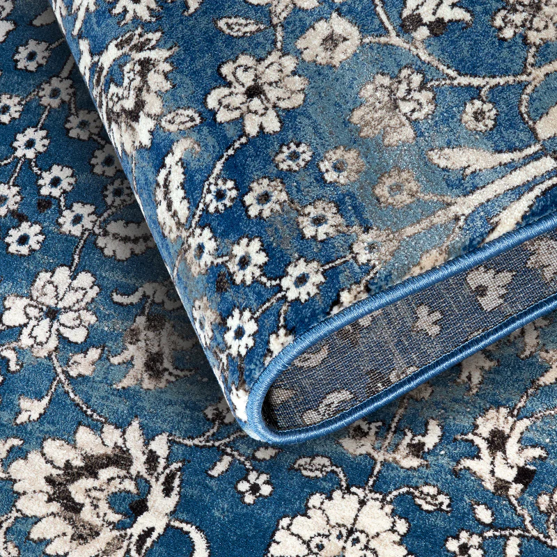 Vloerkleed Ernest Rechthoekig - Blauw/Crème - Image 3