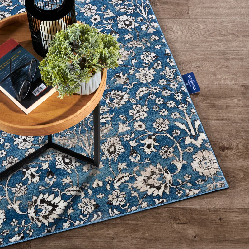 Vloerkleed Ernest Rechthoekig - Blauw/Crème - Image 4