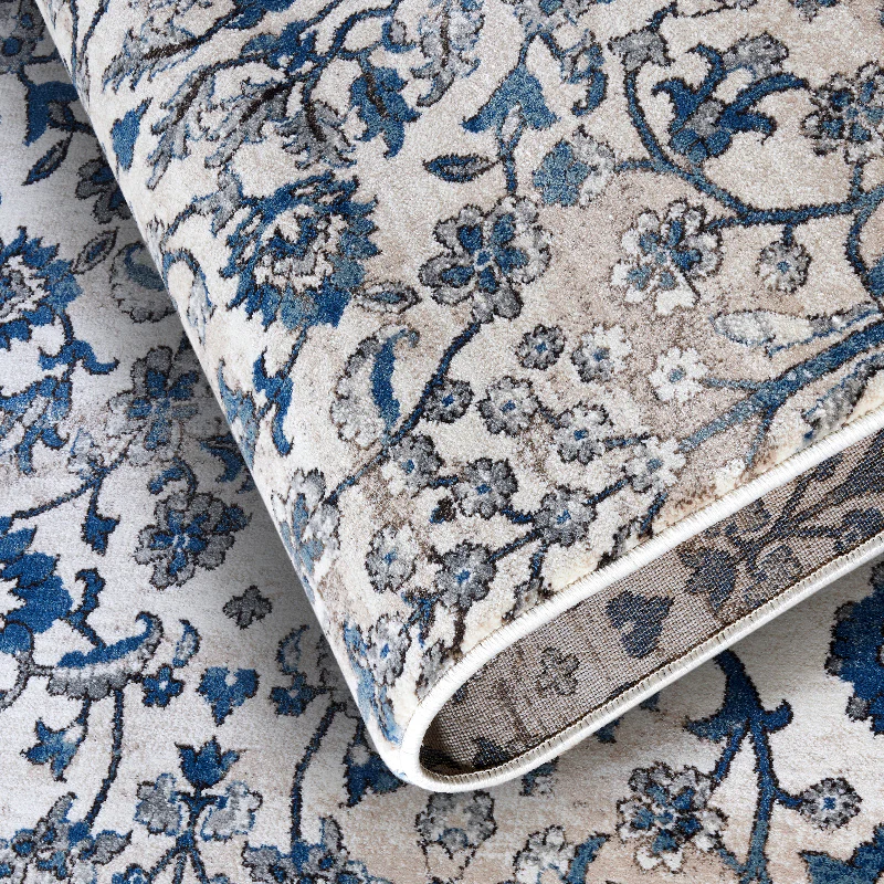 Vloerkleed Ernest Rechthoekig - Crème/Blauw - Image 3