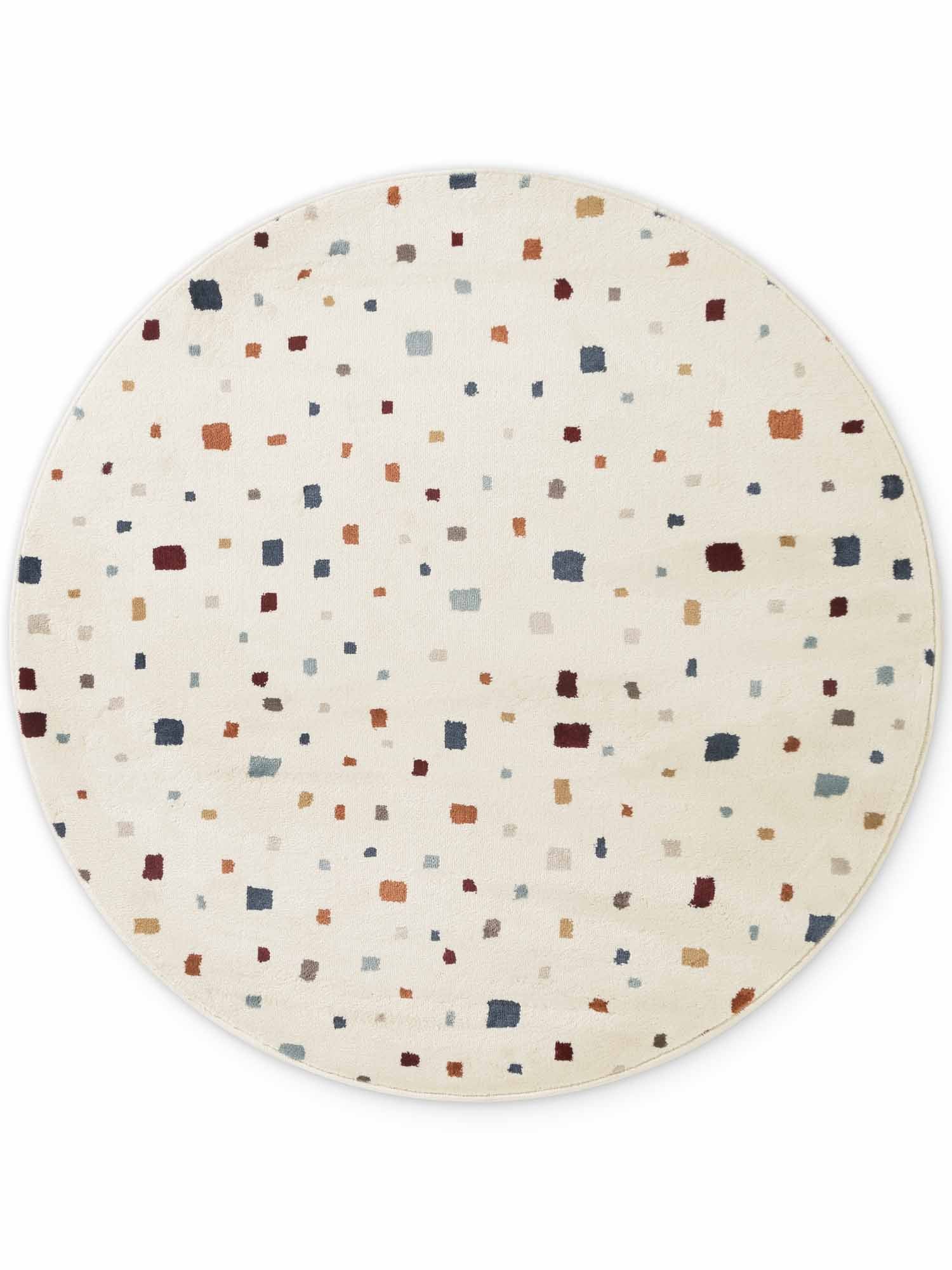 Vloerkleed Funny Squares Rond - Creme Multicolor - Image 2