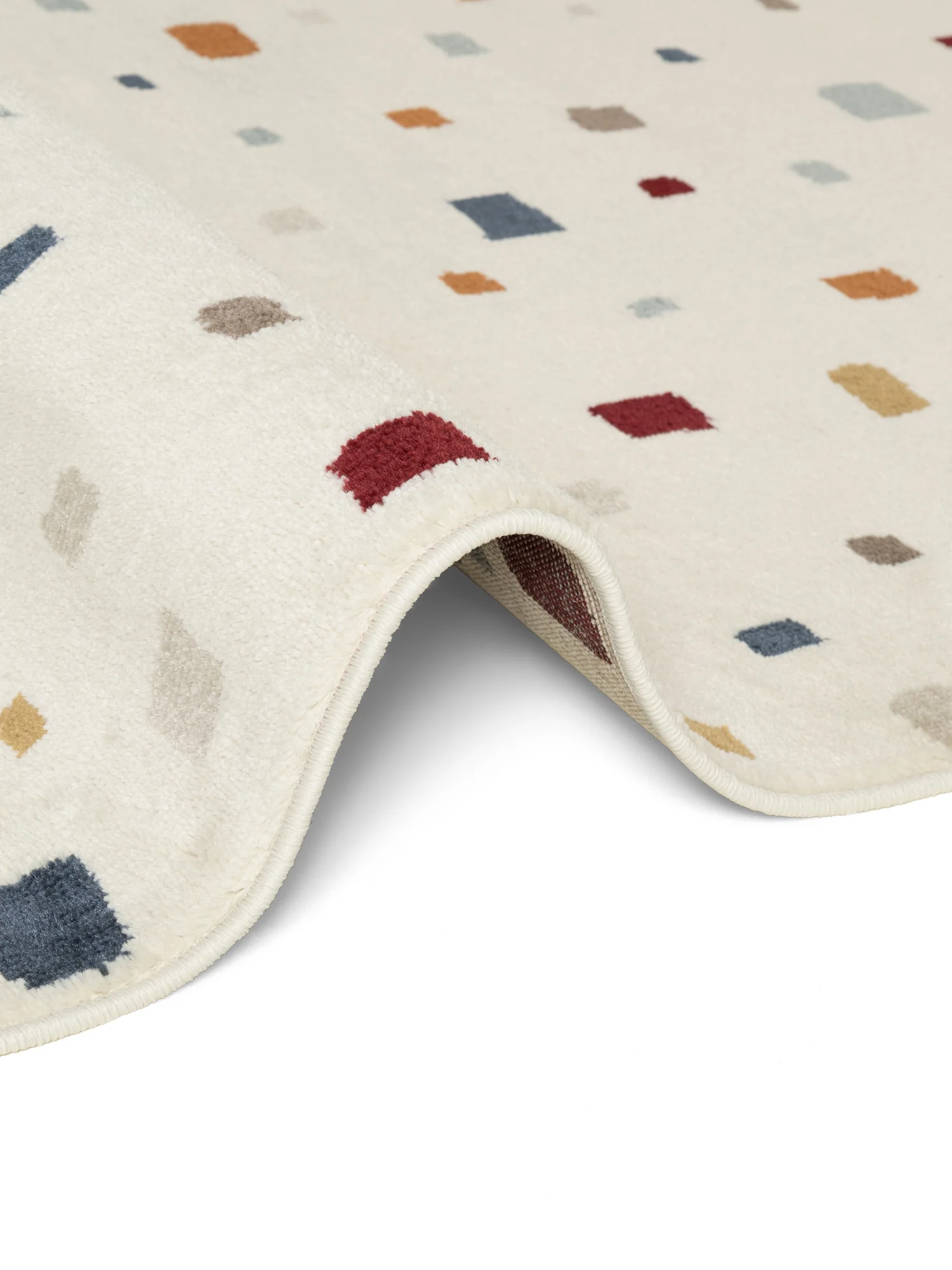 Vloerkleed Funny Squares Rond - Creme Multicolor - Image 3