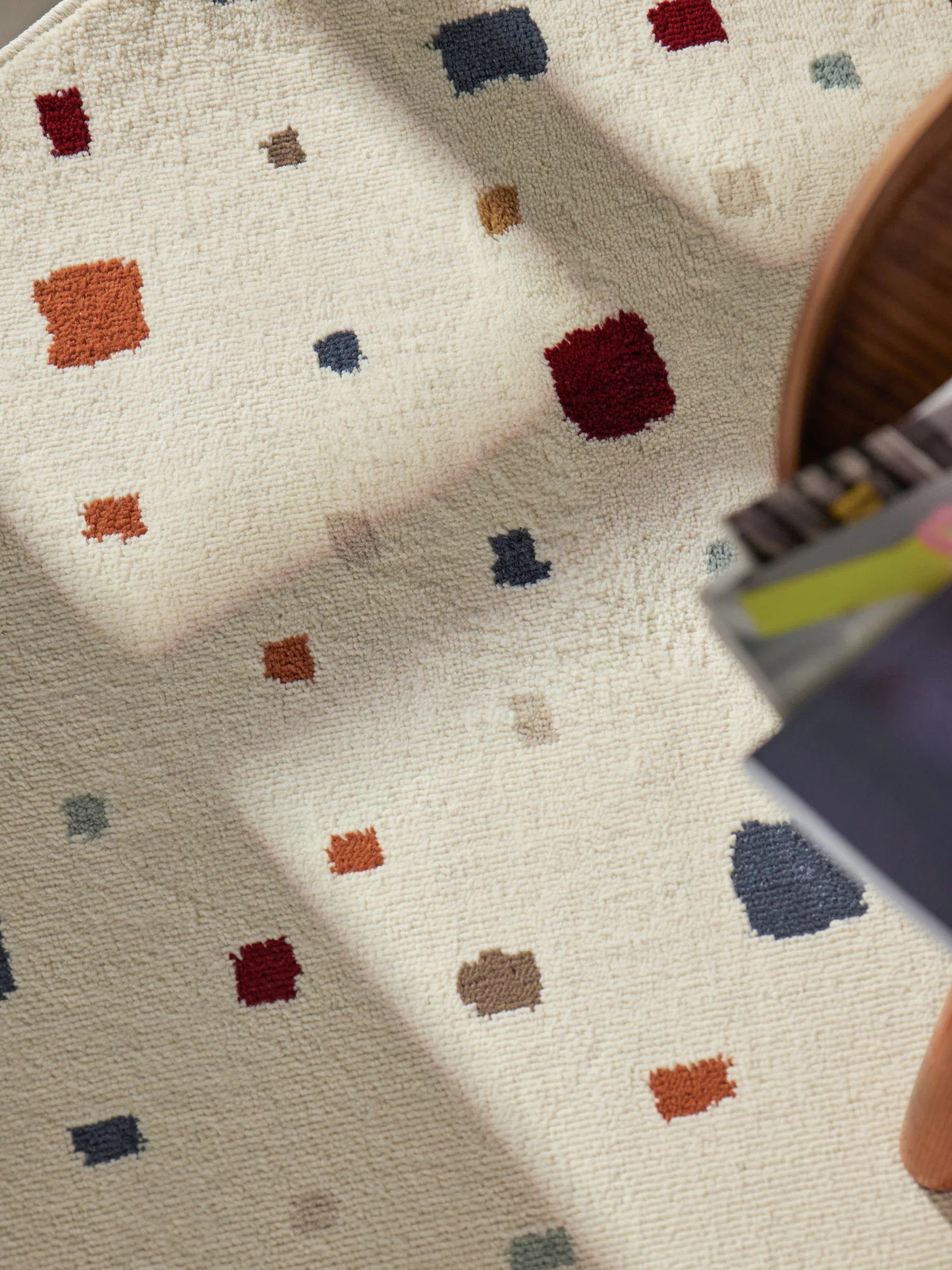 Vloerkleed Funny Squares Rond - Creme Multicolor - Image 5
