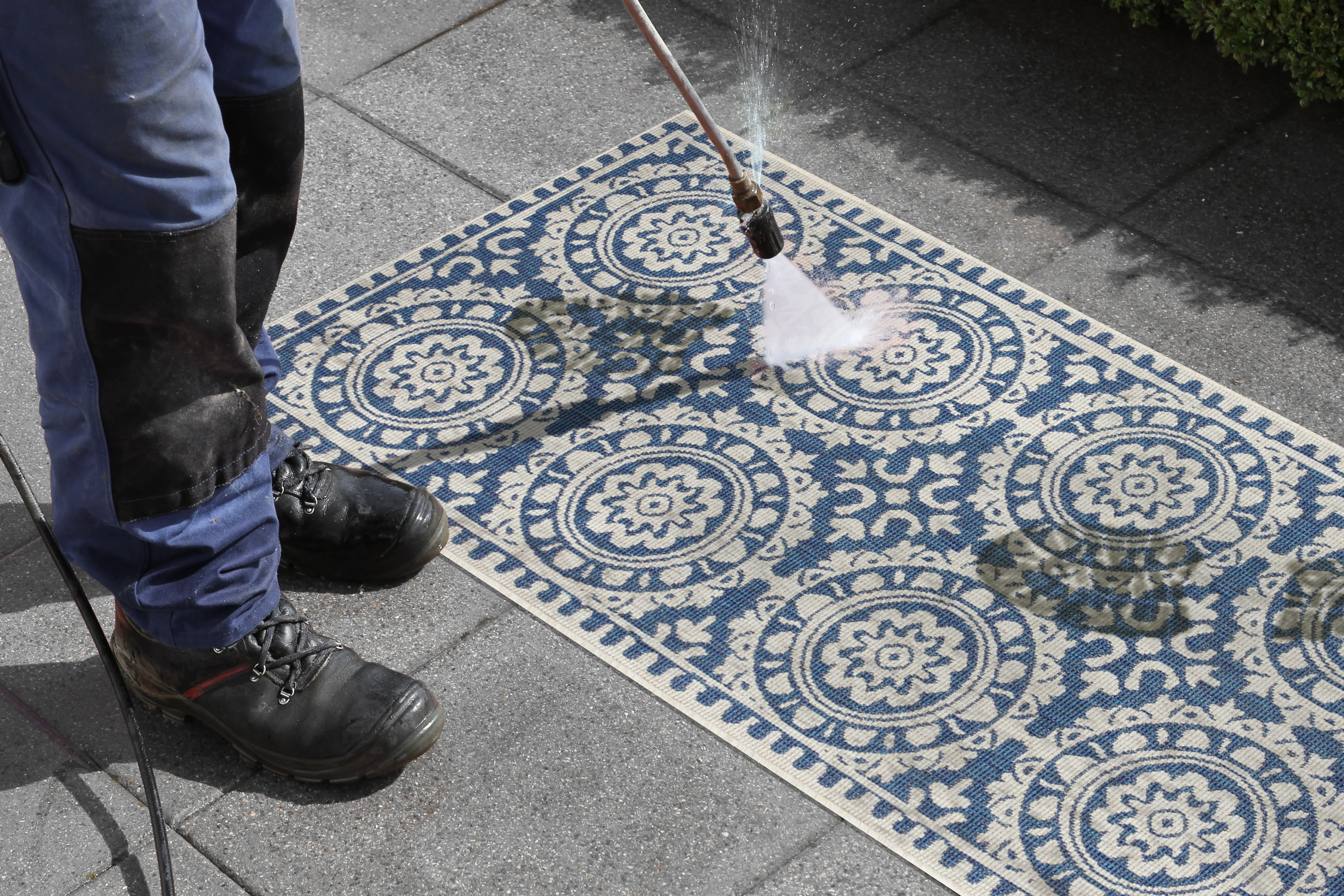 Vloerkleed Jardin  - blauw creme - Image 3