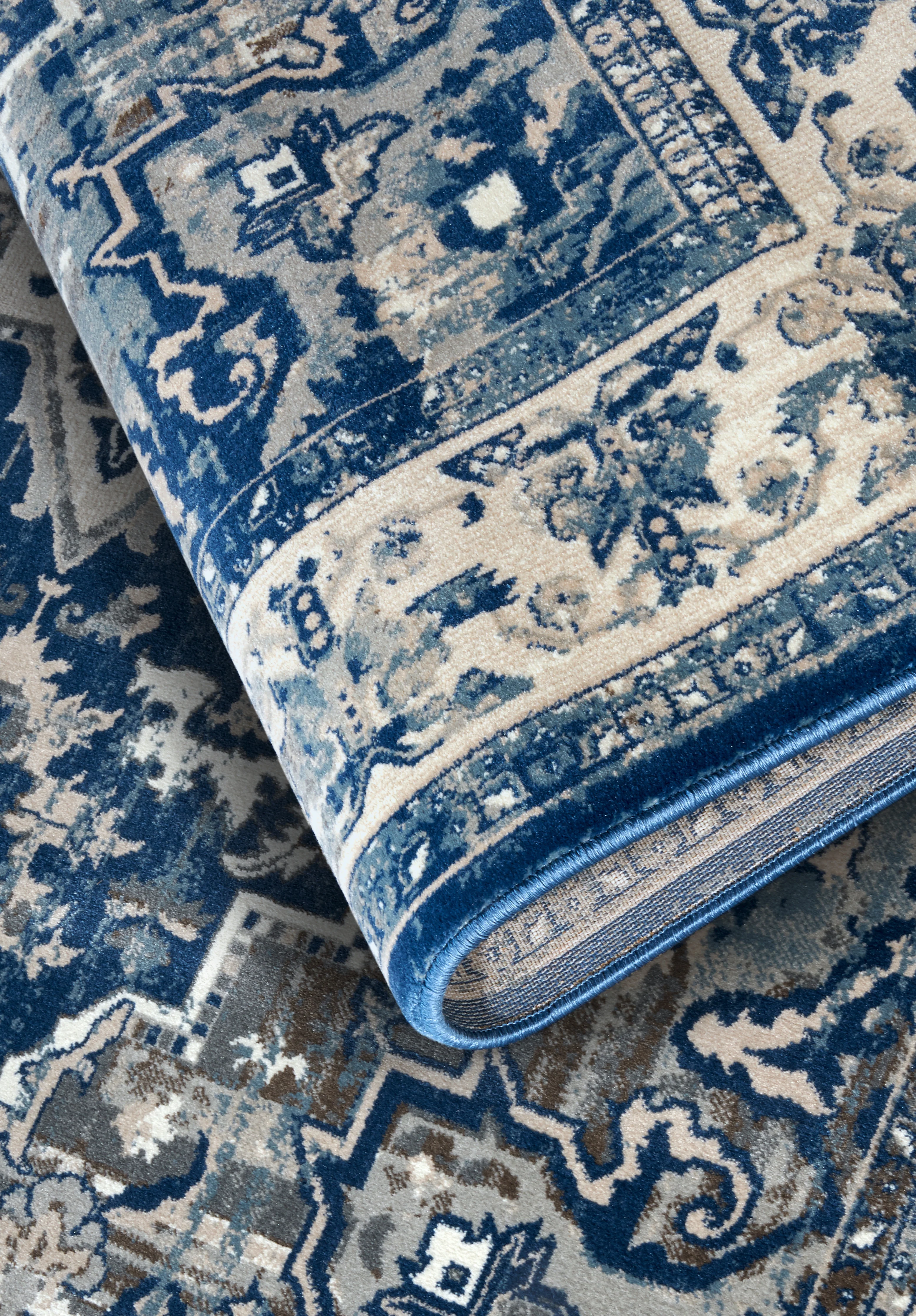 Vloerkleed Jehanne Rechthoekig - blauw creme - Image 3
