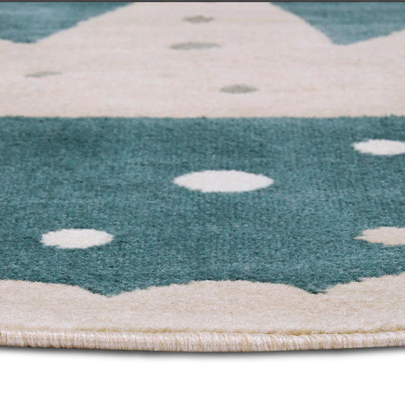 Vloerkleed Kids Crown Rond - Blauw - Image 4