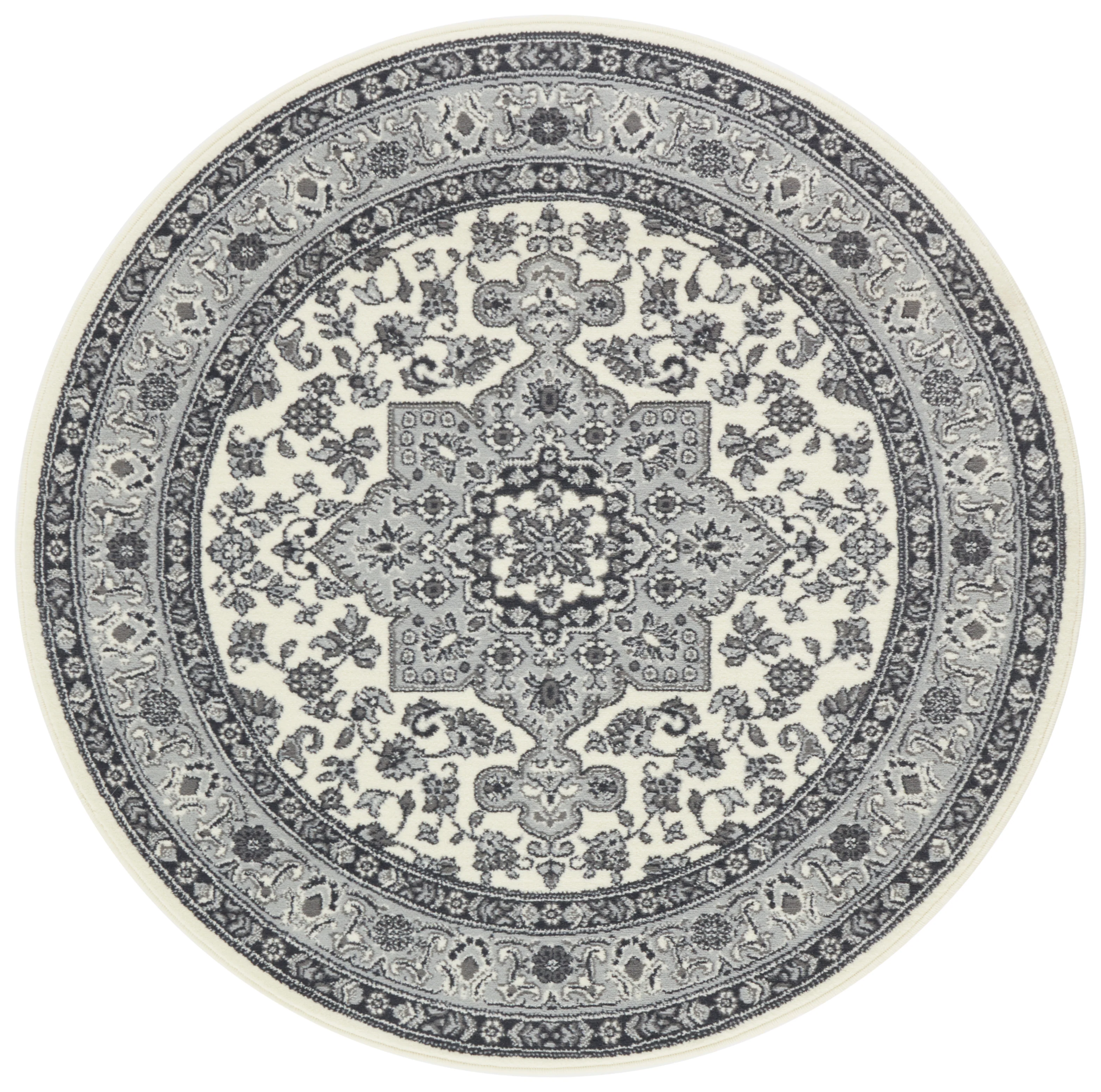 Vloerkleed Parun Tabriz Rond - Creme grijs - Image 2