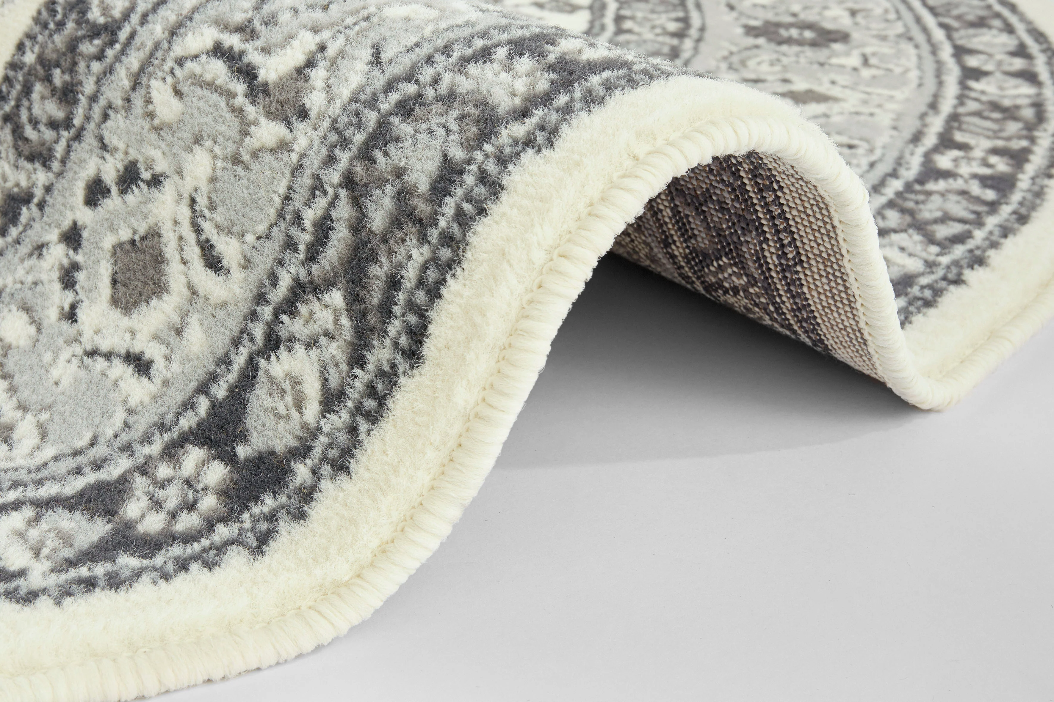 Vloerkleed Parun Tabriz Rond - Creme grijs - Image 3