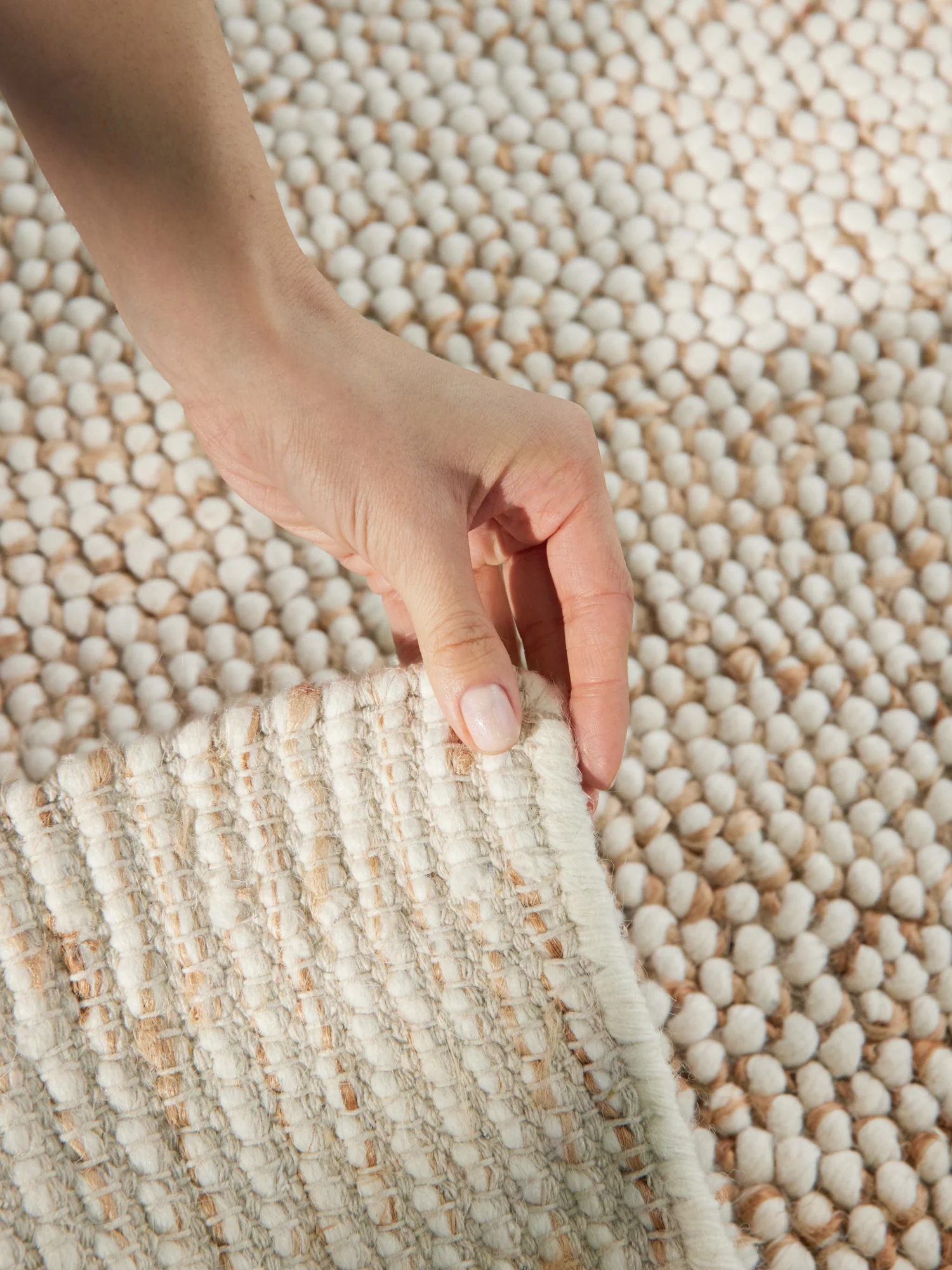 Vloerkleed Peas Rechthoekig - Creme beige - Image 4