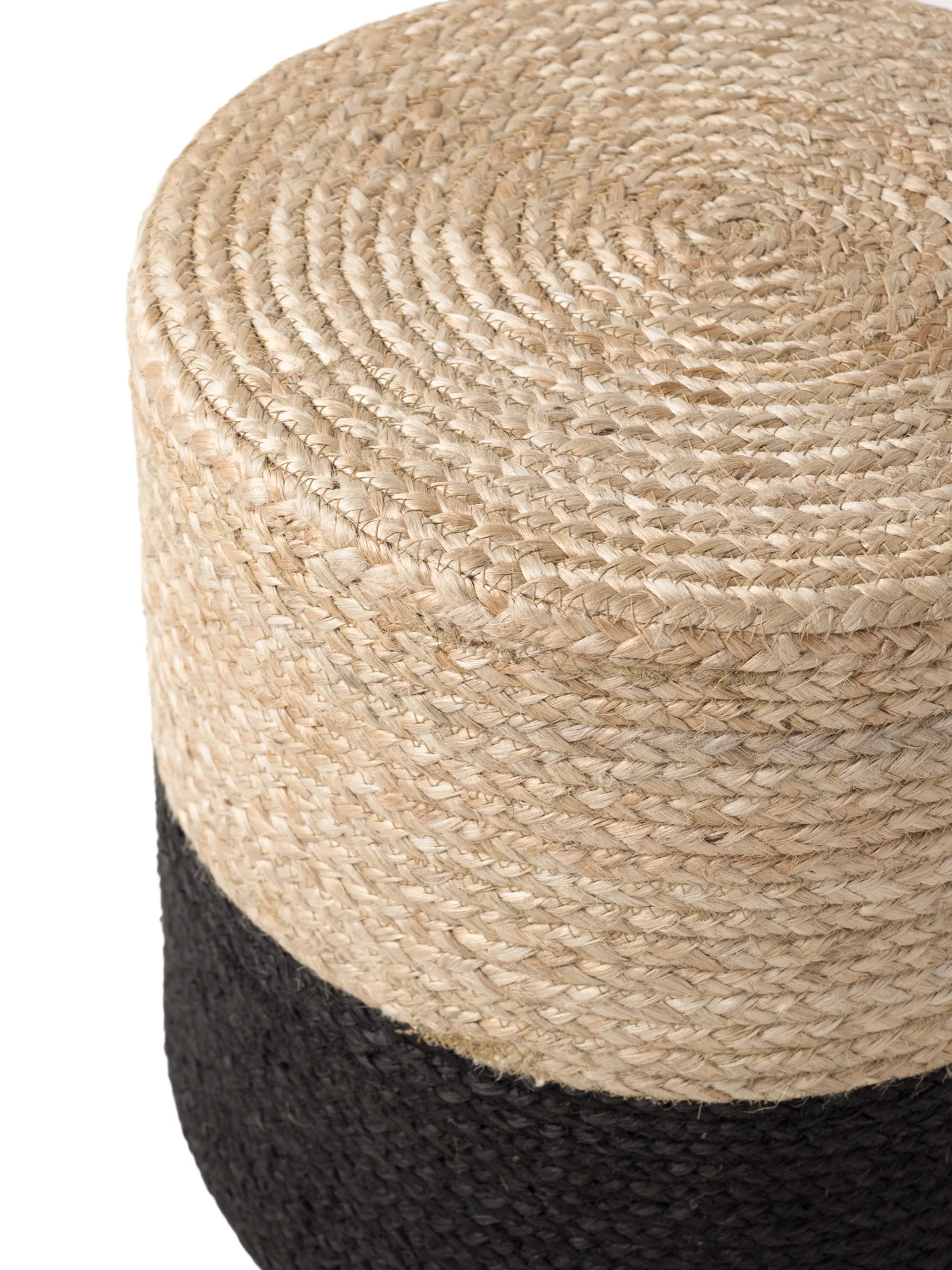 Vloerkleed Pouf Looma Rechthoekig - Natuur Goud Zwart - Image 3