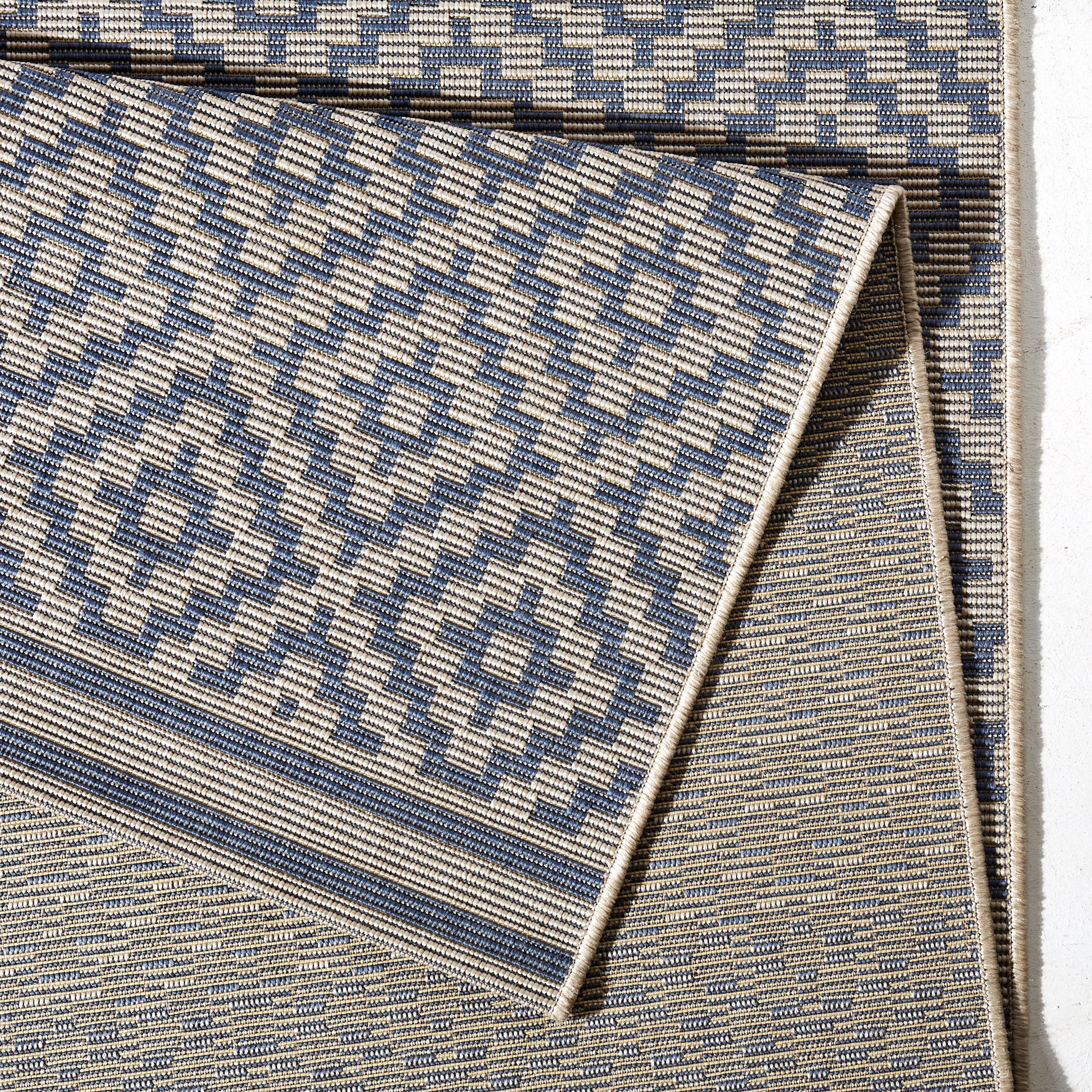 Vloerkleed Raute Rechthoekig - blauw, creme - Image 2