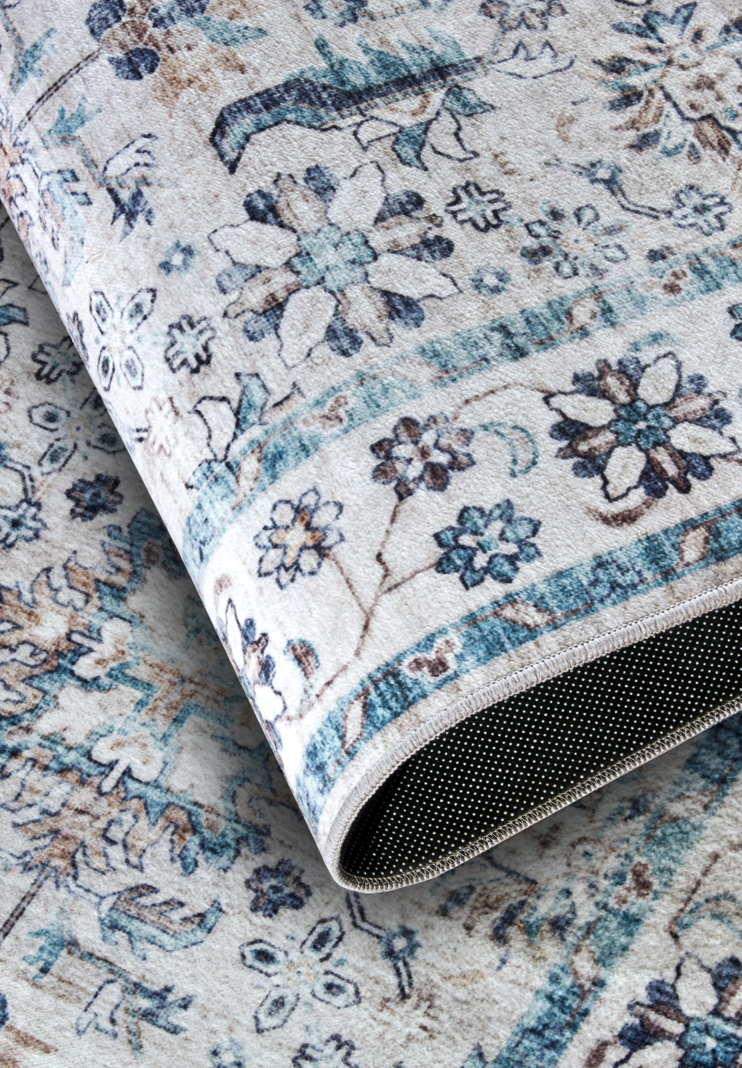 Vloerkleed Saveh Rechthoekig - Crème/Blauw - Image 3