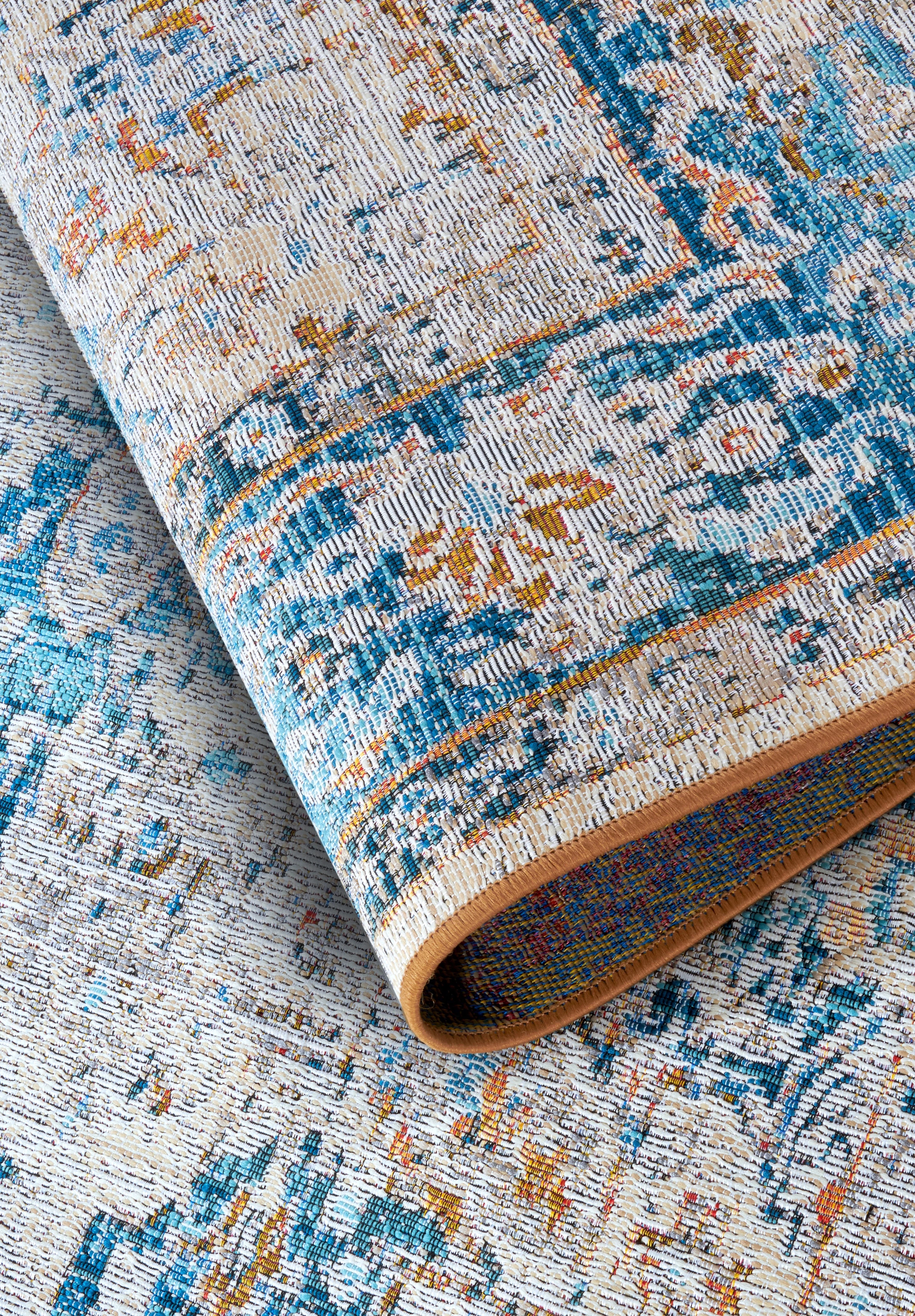 Vloerkleed Teppich Rene Rechthoekig - Crème/Blauw - Image 3