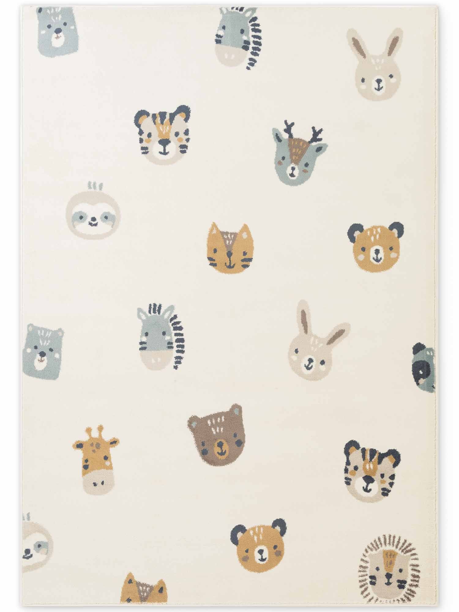 Vloerkleed Tiny Zoo Rechthoekig - Creme Multicolor - Image 2