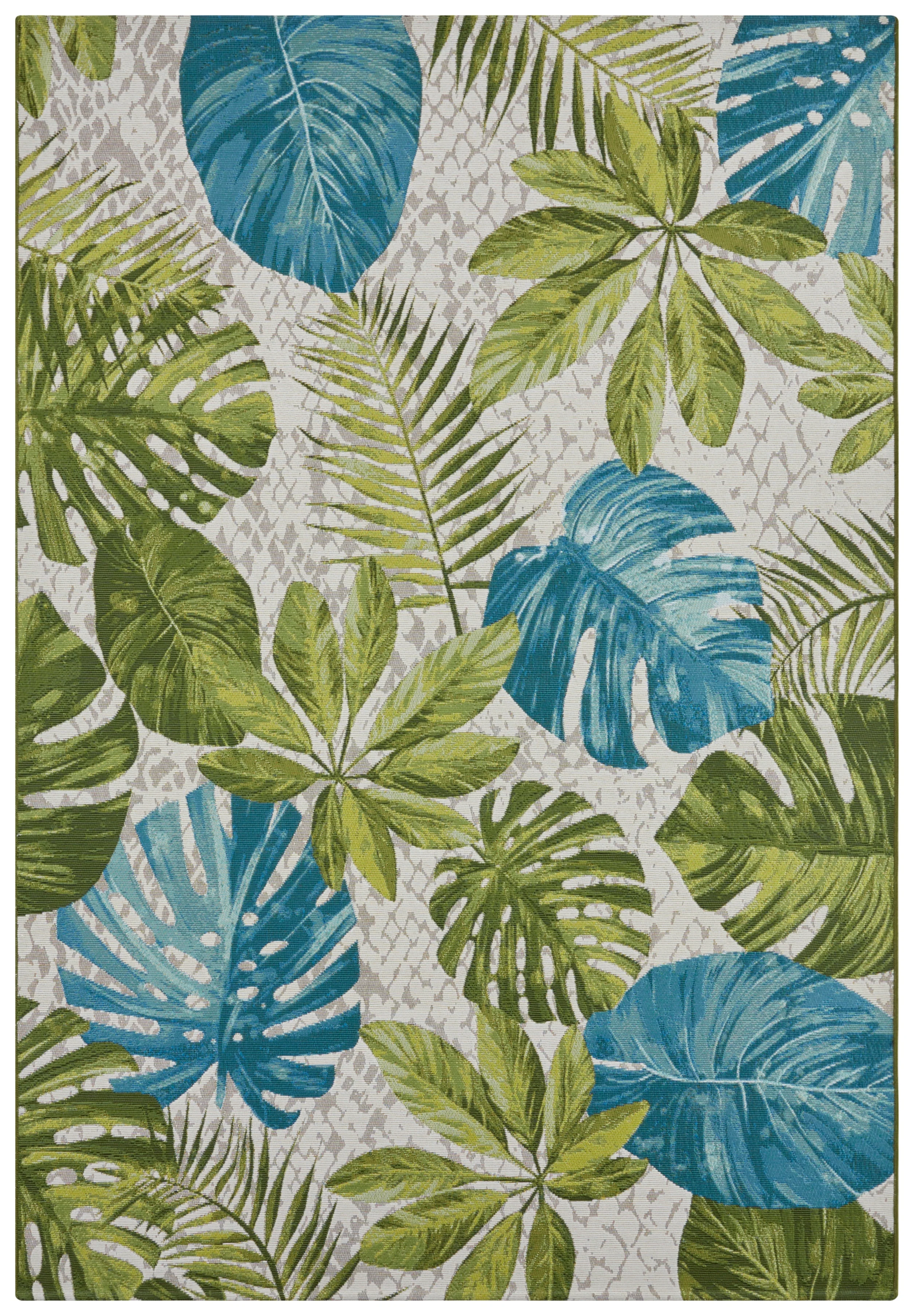 Vloerkleed Tropical Leaves Rechthoekig - Turkooisgroen - Image 2