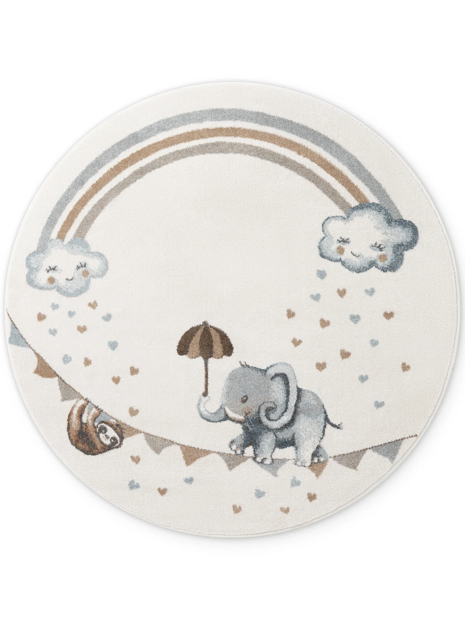 Vloerkleed Walk like an Elephant Rainbow Rond - Creme, veelkleurig - Image 2