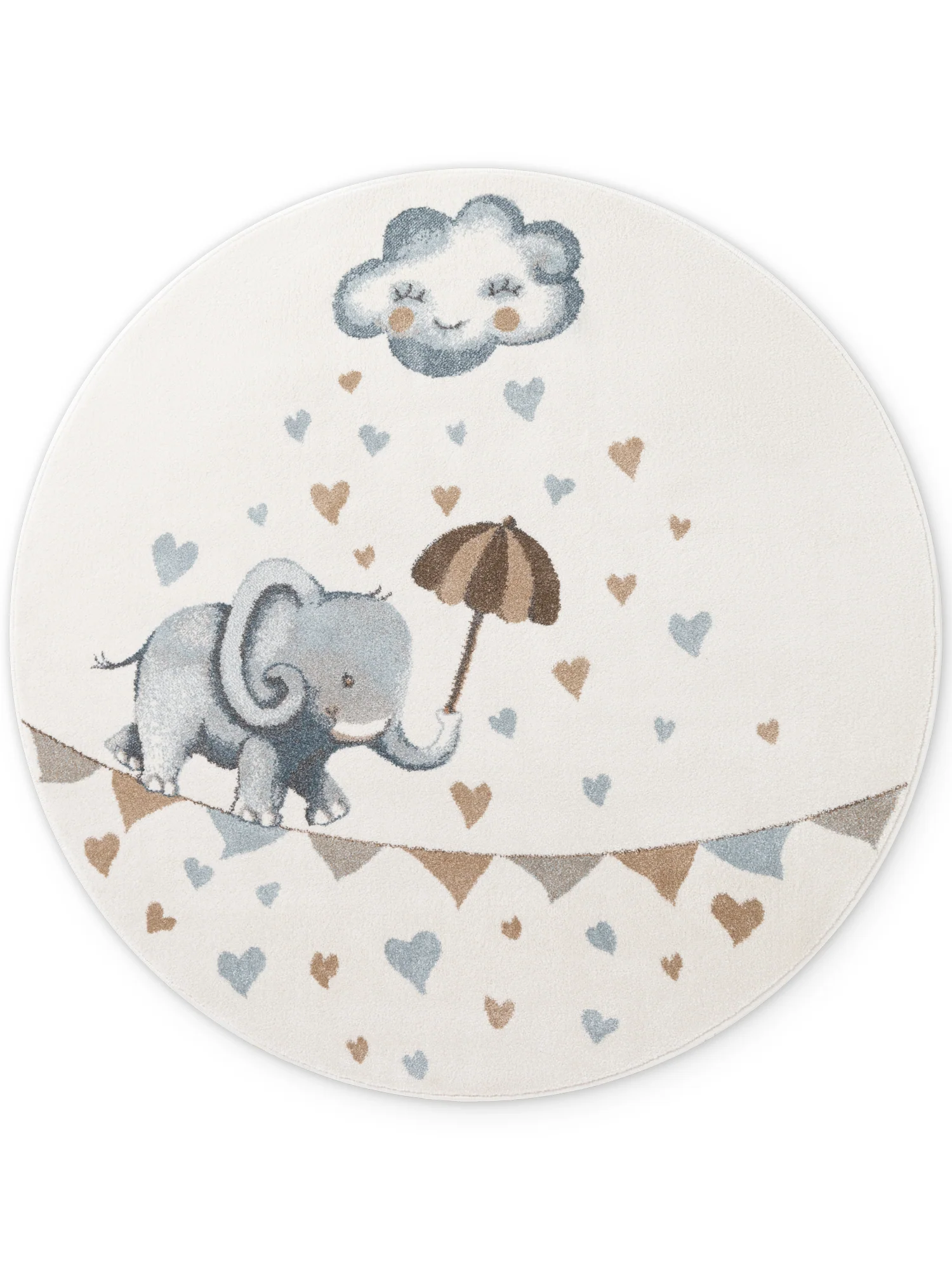 Vloerkleed Walk like an Elephant Rainy Rond - Creme, veelkleurig - Image 2