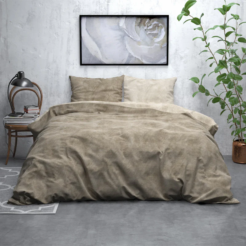 Dekbedovertrek Katoen Flanel - Washed Cotton Taupe - Image 5