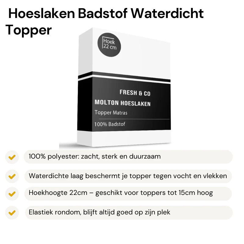 Molton Hoeslaken - Badstof Waterdicht - Topper - Image 2